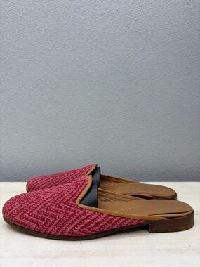 Stubbs & Wootton Pink Raffia Mules Size 7.5